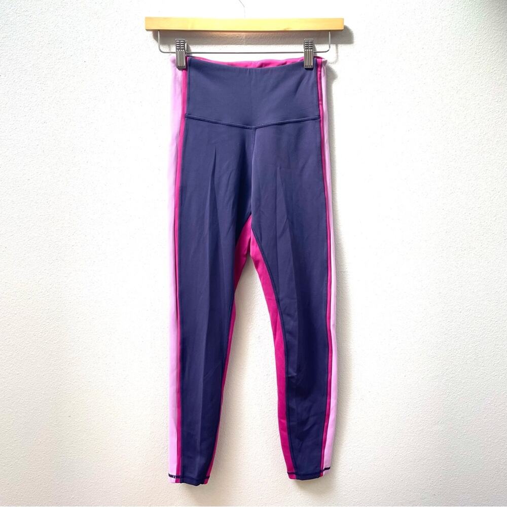 IVL Collective Engineered Purple Pink Stripe Cropped Leggings Women's Sz 4 $128